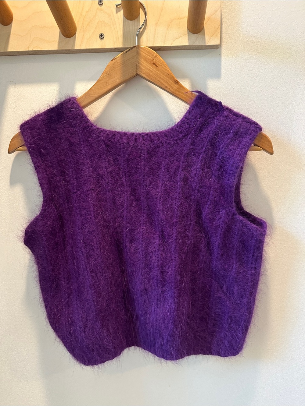Purple Mohair Blend Sleeveless Sweater Vest